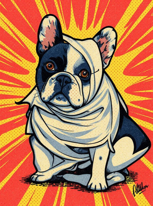 Comic Book Hero AI art example